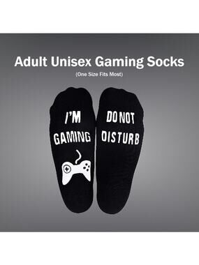 Unisex Soft Black I'm Gaming, Do Not Disturb Novelty Socks One Size Fits Most